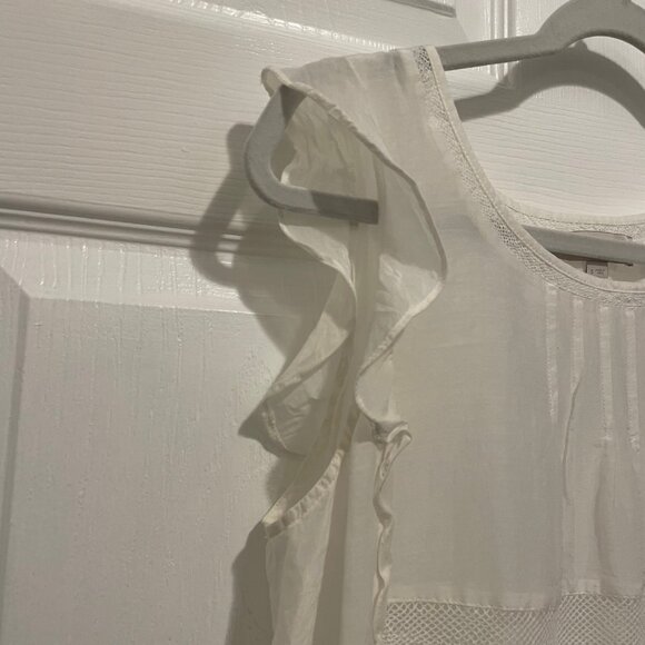 Loft White Ruffle Sleeveless Blouse (5 clothing items for $15) - Picture 3 of 5